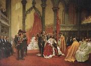 unknow artist kung oscar ii s kroning i trondbeims domkyrka den 18 juli 1873 Spain oil painting reproduction